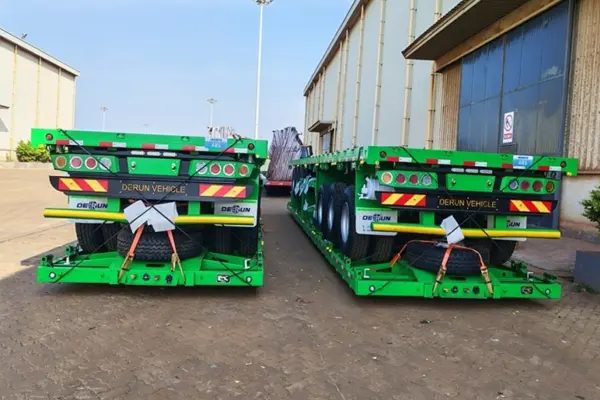 Derun 4 unități Tri-Axle Cargo Dropside semi-remorcă a fost trimis în Algeria