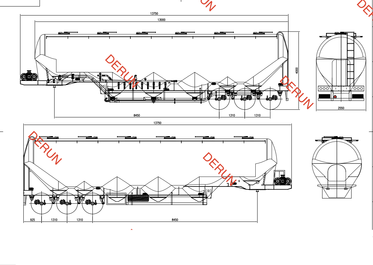 Desen de 56 CBM CEMENT TANK SEMI TRAILER