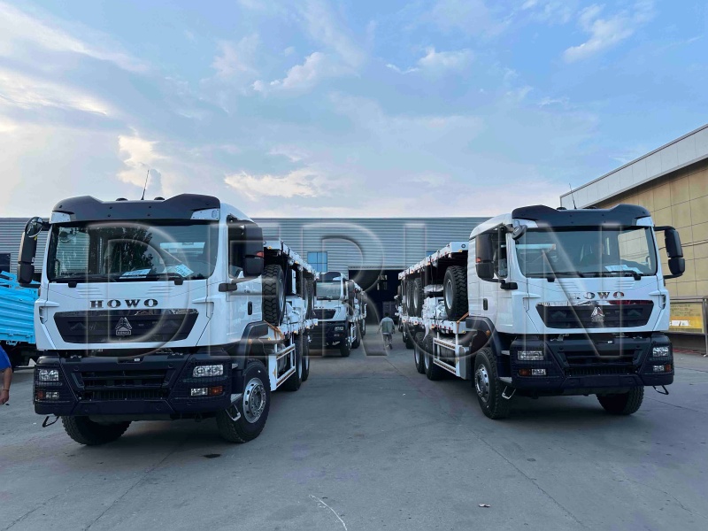 10 unități camion de gard howo tx cu remorcă de marfă de marfă trimis cu succes în Etiopia