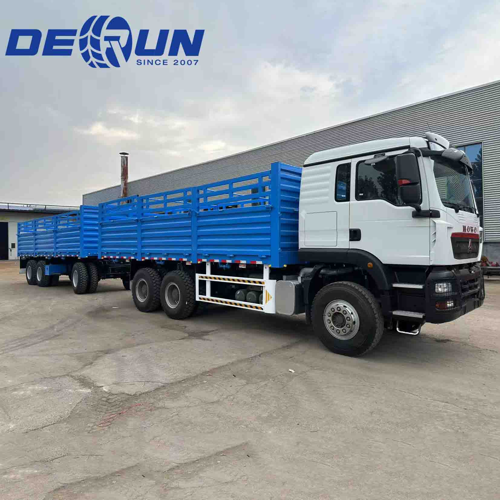 SinoTruk Howo TX 6x4 Camion de marfă cu gard cu trailer cu tracțiune cu 3 axe